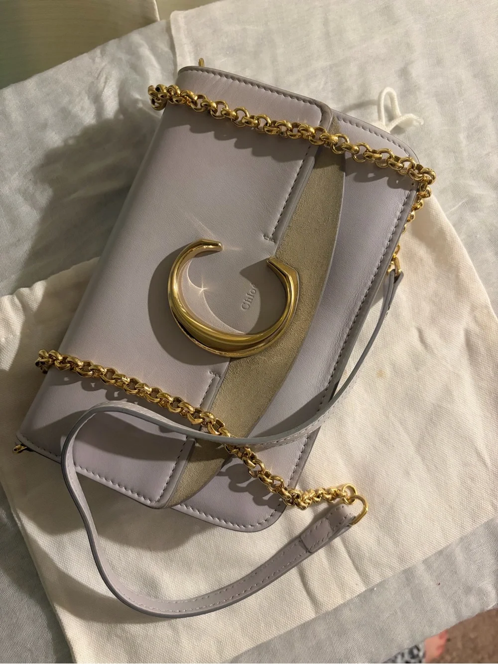 Authentic Chloé C Bag – Light Cloud Gray